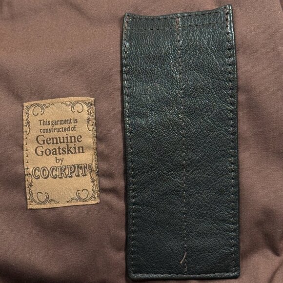 Cockpit U.S.A.F. 21st Century A-2 Jacket Goatskin Leather Black Mens 38 USA NWT - Picture 5 of 16